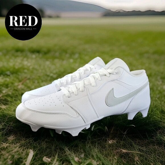 Nike Jordan 1 Low TD White Grey Fog Football Cleats FJ6245 101 - Men\'s Size 14.5 main image 5